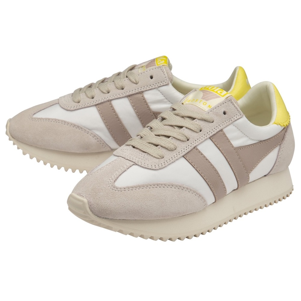 Gola Classics Women’s Boston ‘78 sneakers, off white/blossom/limelight, size 7.